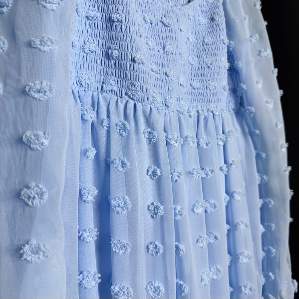 Crystal Doll Light Blue Long Sleeve Dress - Picture 4 of 6